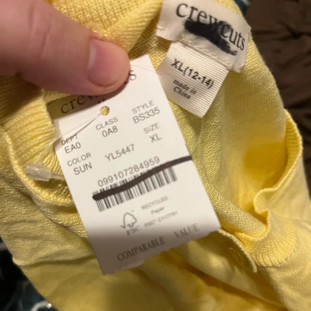Crewcuts Girls' Casey cardigan sweater in Sunlight Yellow Size XL